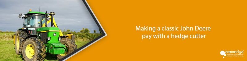 Making a classic John Deere pay with a hedge cutter